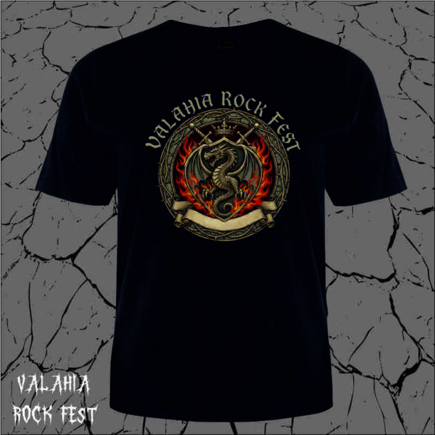 Editie Limitata - Tricou Unisex Valahia Rock Fest - Ordinul Dragonului