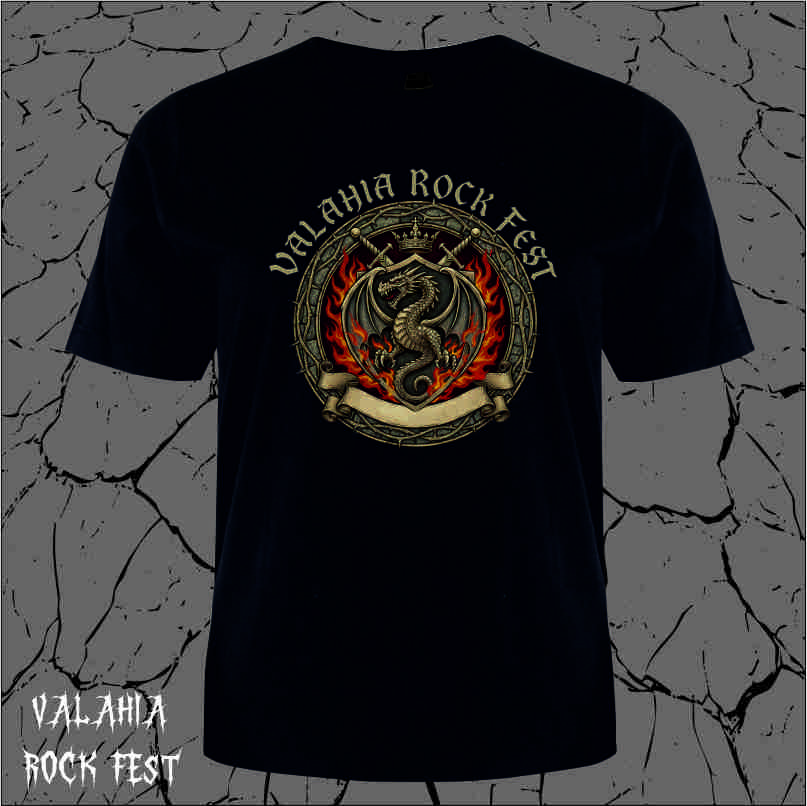 Editie Limitata - Tricou Unisex Valahia Rock Fest - Ordinul Dragonului